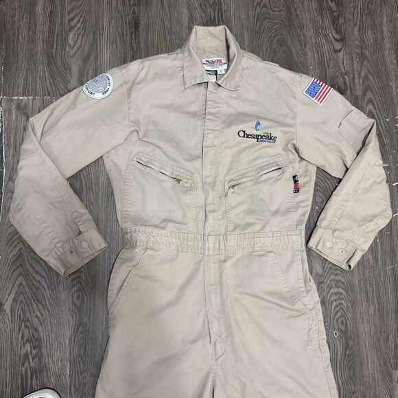 WALLS FR COVERALLS Flame Resistant Work Wear Zippers 40 Tall Chesapeake - Picture 3 of 9
